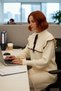 Women's Knitwear Tunic Stand Collar Low Sleeves Hair Braid Detail Stylish and Comfortable Winter Sweater Quality - 3