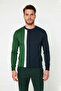 Fitted Fit Crew Neck Color Block Long Sleeve Basic Textured Knit Sweater for Men Good Quality - 2