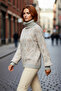 Women's Oversized Ethnic Patterned Turtleneck Long Sleeve Acrylic Knit Sweater Winter Days Selection
