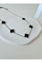 Clover Model Black Silver Color Steel Necklace Clover Necklace - 2