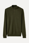 Men's Khaki Buttoned Stand Collar Sweatshirt - 6