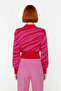 Women's Zebra Patterned Stand Collar Regular Fit Crop Knitwear Sweater Stylish Choice for Cold Days High Quality - 4