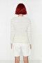 Women's Crew Neck Striped Fitted Acrylic Knitwear Long Sleeve Basic Casual Sweater Style Quality - 4