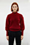 Women's Oversized Balloon Sleeve Stand Collar Knit Sweater Special for Winter Zigzag Pattern Offers Comfortable Elegance Quality - 2