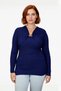 Women's Fitted Ribbed Knit Sweater Special Yarn Accessory Detail V-Neck Stylish Design Quality - 2