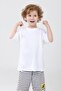 Unisex Kids Crew Neck Short Sleeve 100% Cotton Oversize T-Shirt White - 3
