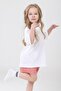 Unisex Kids Crew Neck Short Sleeve 100% Cotton Oversize T-Shirt White - 8