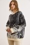 Women's Black Color Gradient Oversize Knit Sweater Kzk-19001035