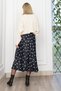 Women's Winter Black Polka Dot Elastic Waist Satin Viscose Skirt Stylish Daily Comfortable 6822 - 6