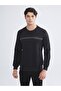 Lcwaikiki Classic Black Crew Neck Printed Men's Sweatshirt