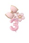 Pink Color Bow Daisy and Number Foil Balloon Set Age 3