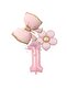 Pink Color Bow Daisy and Number Foil Balloon Set Age 1