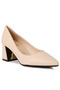 Women Beige Metallic Detail Block Heel Pumps - 2