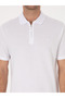 White Regular Fit 100% Cotton Zippered Polo Neck T-Shirt 50300835-Vr013 - 6