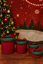Christmas Set of 4 Jute Rope Decorative Gift Baskets – Red Green Christmas Basket - 5