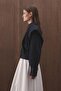 Padded Denim Look Short Navy Blue Jacket - 7