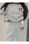 Women's Leopard Ribbon Printed Crew Neck Tracksuit Set