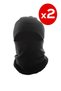 Unisex Black Fleece Balaclava, 2 Pieces Thermal Winter Hat Beanie Neck Collar Biker Helmet Inner Balaclava