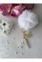 A Letter Pearl Detailed Keychain & Bag Charm [with Pompom Option] - 3