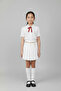 Girl's Red Bow White Shirt White Pleated Skirt Performance Suit April 23 October 29 November 10 - 2