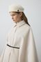 Suede Belt Detailed Cape Stone Coat - 5