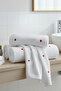 4-Piece Heart-Shaped White Embroidered 100% Cotton Towel Set I Turkish Bath Set 2 Pieces 70X140Cm - 2 Pieces 50X90Cm - 2