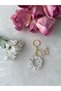 Letter O Pearl Detailed Keychain & Charm [with Pompom Option]