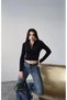Black Zippered Soft Textured Knit Sweater - 3