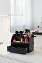 Curve 3-Compartment, Drawer Desktop Wooden Organizer Pen Holder - Jewelry Makeup Multi-Purpose Organizer - 5