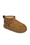 Women's Short Fur-Lined Suede Winter Boots – Suitable for Indoor and Outdoor Use Tan - 3