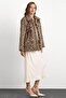 Shirt Collar Leopard Pattern Faux Fur Jacket Beige 1016 - 2