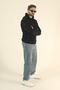 Men's Winter 3-Thread Side Pocket Puff Fabric Sweatshirt - Regular Fleece-Lined Hoodie - 8