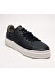 Men's Leather Sneaker Shoes Black-Navy Blue - 2
