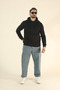 Men's Winter 3-Thread Side Pocket Puff Fabric Sweatshirt - Regular Fleece-Lined Hoodie - 6