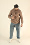 Men's Winter 3-Thread Side Pocket Puff Fabric Sweatshirt - Regular Fleece-Lined Hoodie - 4