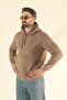Men's Winter 3-Thread Side Pocket Puff Fabric Sweatshirt - Regular Fleece-Lined Hoodie - 7