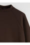 Lcw modest brown Mock Neck Oversized women's sweatshirt tunic - 5