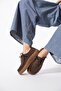 Polet Rubber Sole Women's Genuine Leather Shoes Brown Nubuck - 3