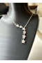 Steel Silver Silver Color Zircon Stone Shooting Star Necklace - 3