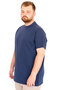 Fashion XL Large Size Men's T-Shirt Crew Neck Dore U25034 Indigo - 2