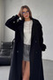 Black Belted New Season Lined Premium Quality Relaxed Fit Women’s Melton Coat Jacket - 4
