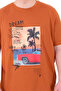 Fashion XL Large Size Men's Printed T-Shirt Palm Dream U25026 Cinnamon - 5