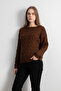 Women's Hair Knit Sweater – Brown - 5
