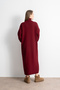 Women's High Neck Oversize Knit Dress – Burgundy - 4
