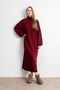 Women's High Neck Oversize Knit Dress – Burgundy