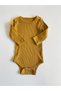 Mustard Corded Modal Long Sleeve Bodysuit - 2
