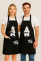 Kitchen Apron Set of 2, Stain Resistant, Water Repellent Fabric, Colorfast Print, Chef Teddy Bear Patterned Double Apron