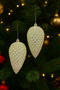 Hologram Cone 2 Pieces 17 cm Large Size Christmas Pine Tree Ornament Lights up Rotates Shiny Tree Decor