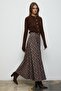 Lady Plaid Skirt Brown - 8