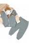 Baby Boy Teddy Bear Printed, Winter 3-Layer Quilted Jacket and Bottoms, Thin Badili (Likely a Brand or Style Name) 6-9-12-18-24 Months 3-Piece Set - 2